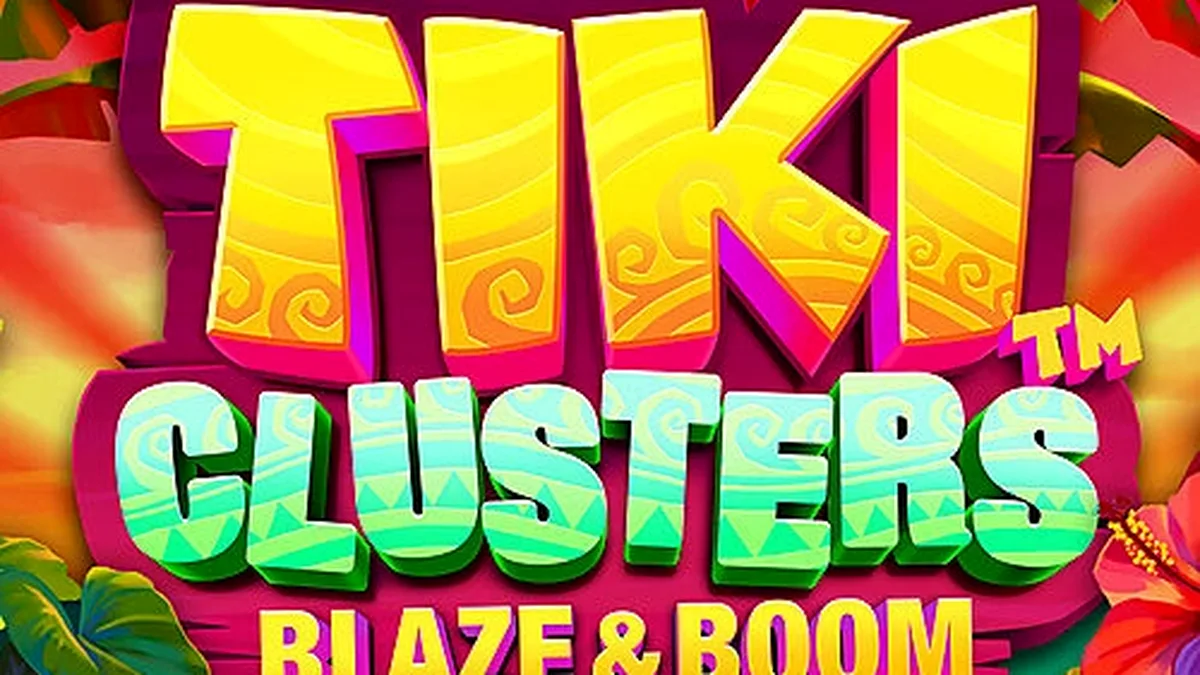 Tampilan visual slot Tiki Clusters Blaze & Boom dengan tema tropis yang cerah