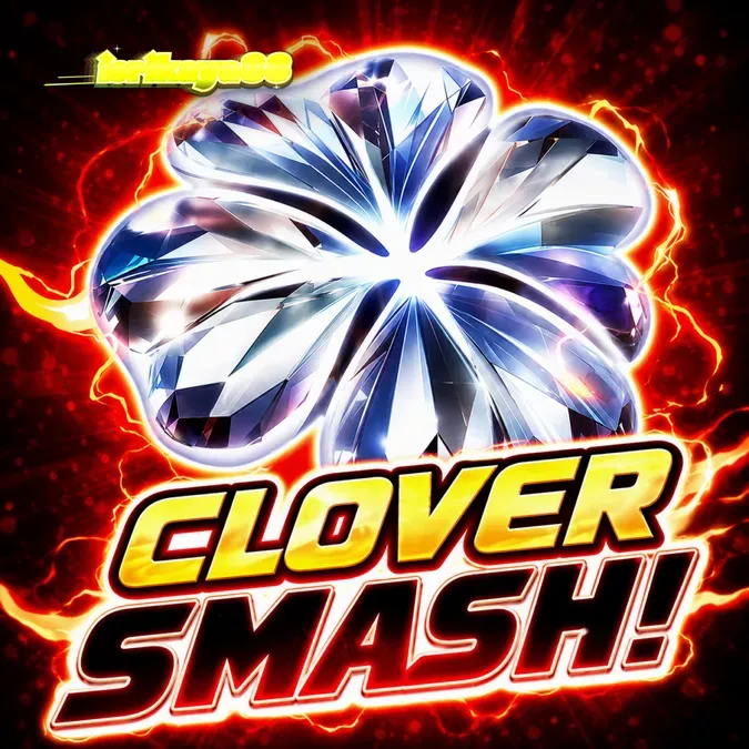 Tampilan visual slot Clover Smash dengan simbol semanggi yang bercahaya